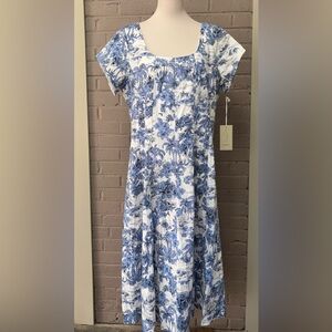 Joie NEW white and blue Hawaiian print dress 16